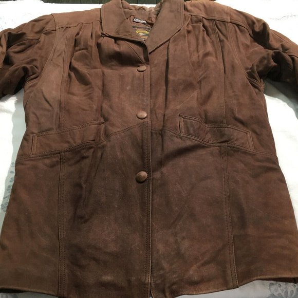 #53 Vintage Thinsulate Adventure Bound Wilson Leather Jacket rugged pioneer - Picture 1 of 6